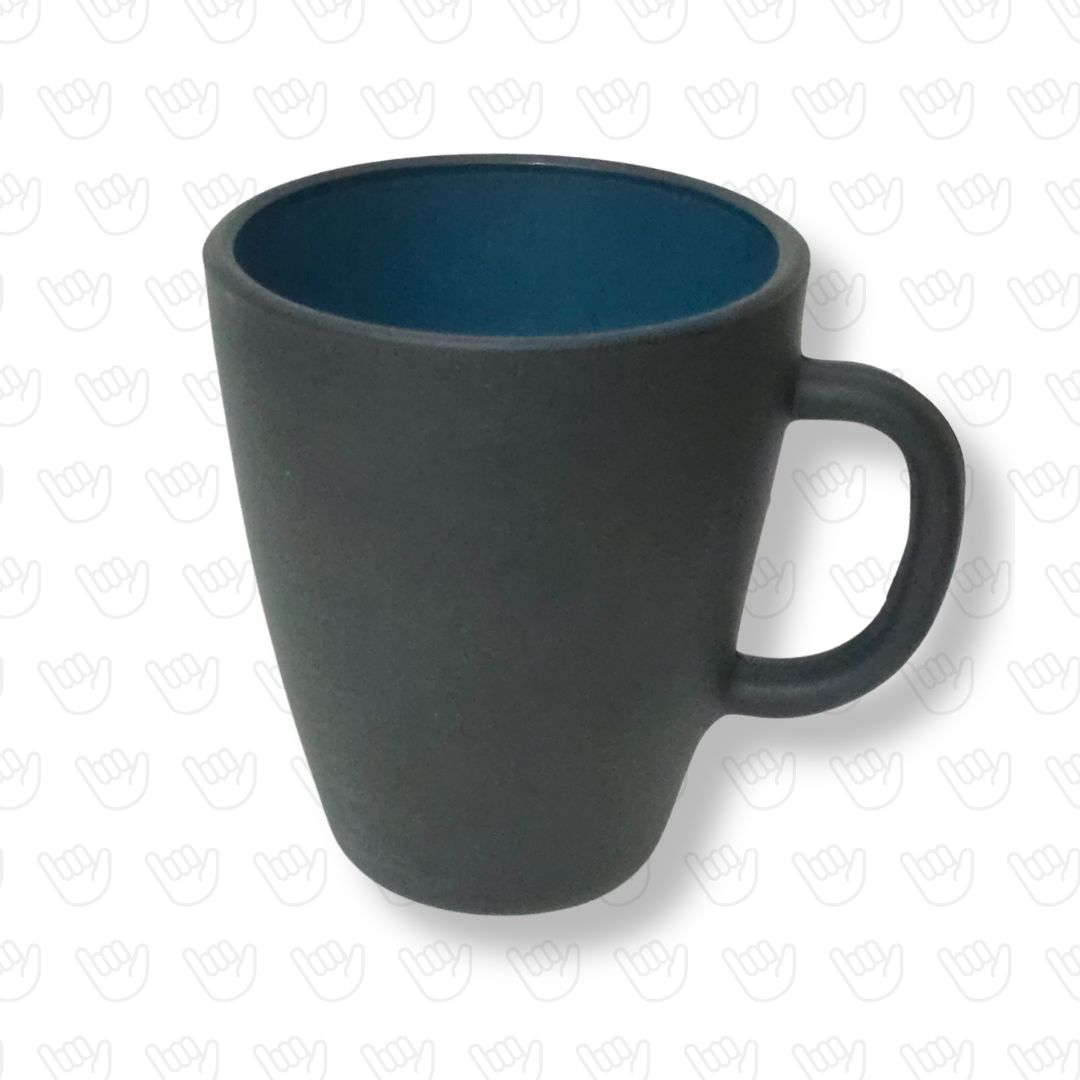 Taza Armonía Negra con Interior Azul