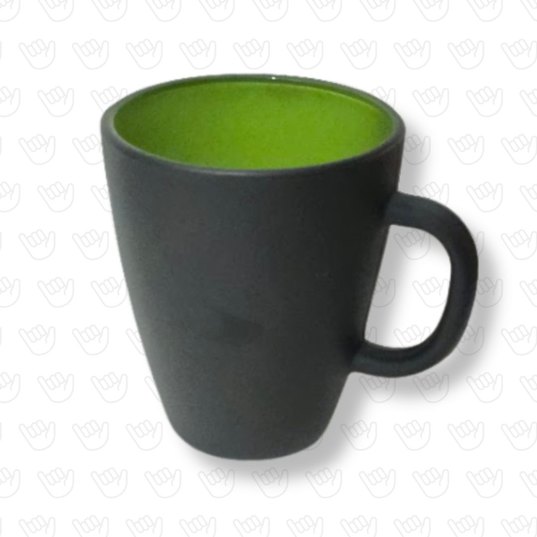 Taza Armonía Negra con Interior Verde