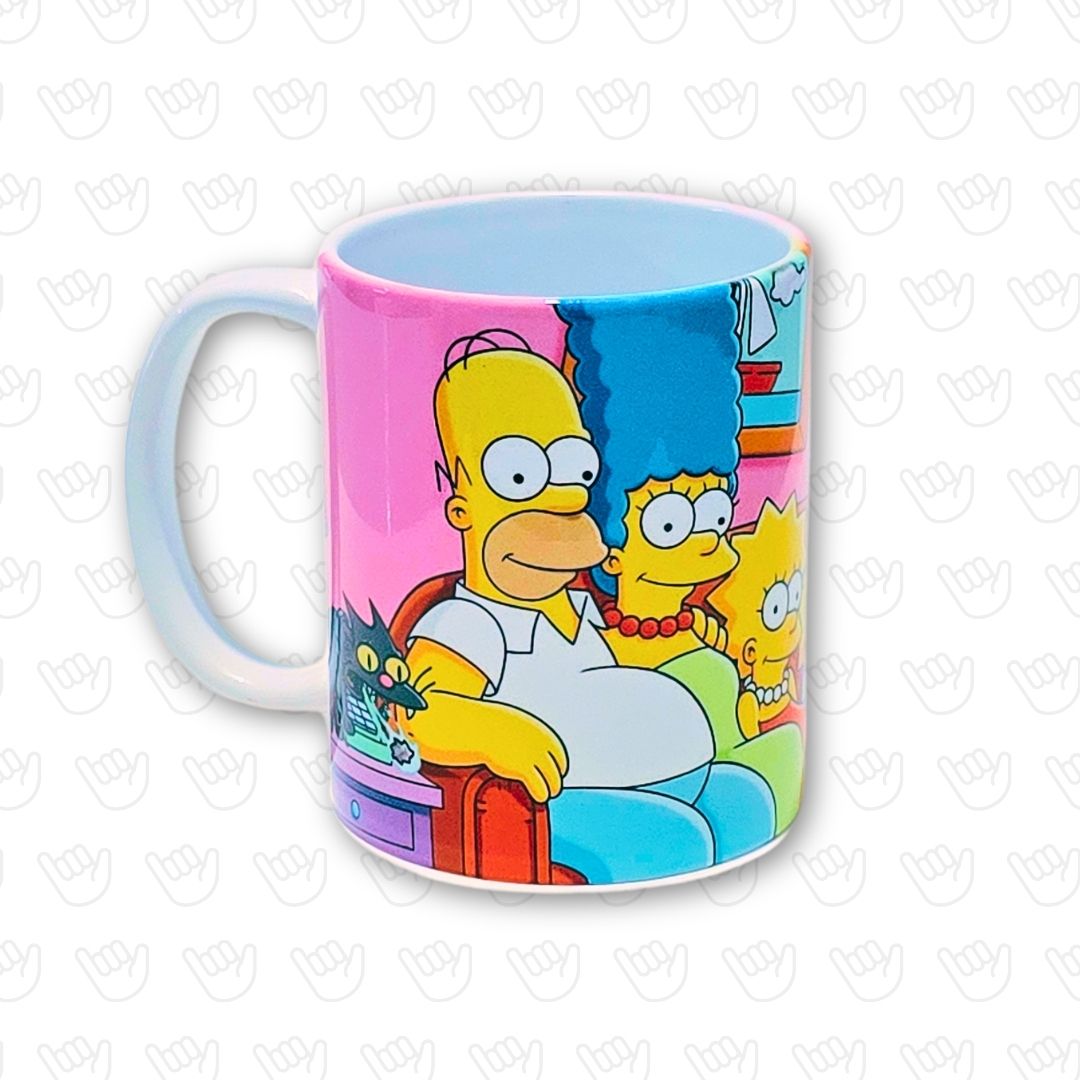 Taza Los Simpsons - Familia mirando TV