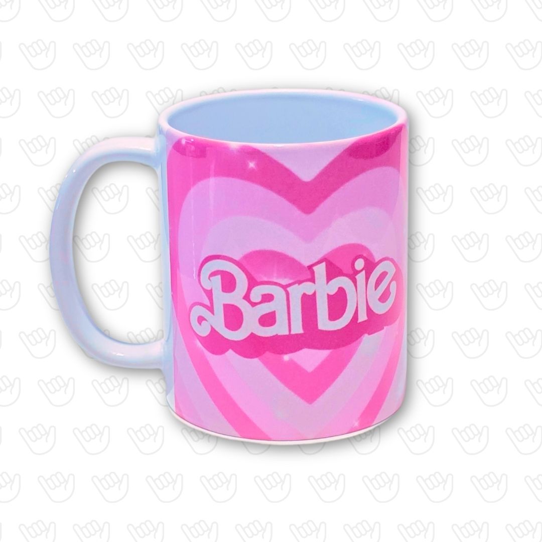 Taza Barbie Corazones y Brillitos