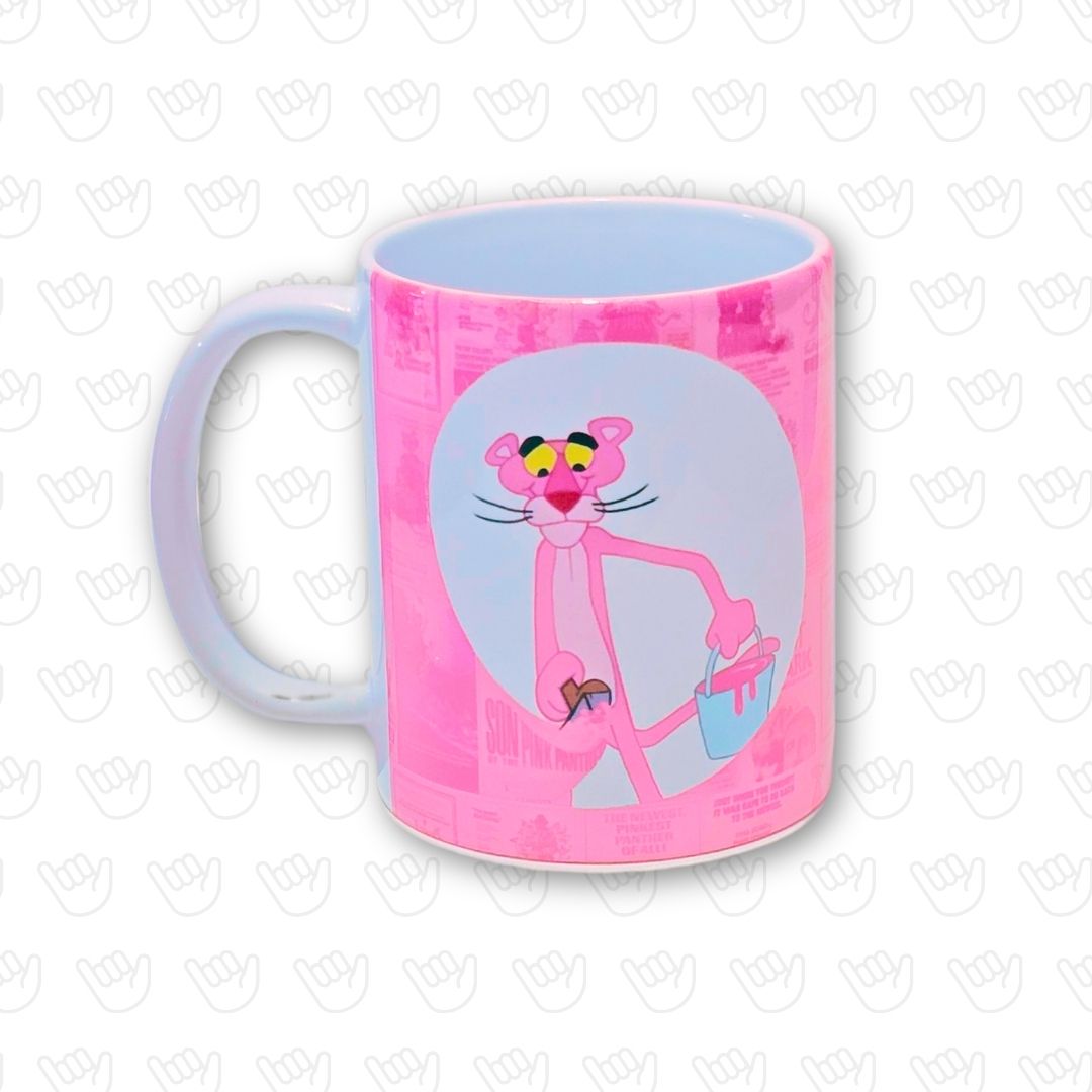 Taza La Pantera Rosa Pintando de Rosa